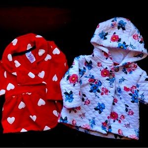 2 Baby Girl Jacket Sweater 6 Months Hearts Flowers